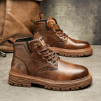Damen robuste Schnürboots aus hochwertigem Kunstleder