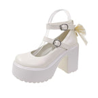 Damen Plateau-Pumps mit dekorativem Riemchen und eleganter Schnalle R&B