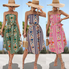 Damen Maxikleid mit elastischem Oberteil und floralem Allover-Print R&B