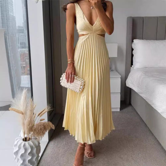 Damen Elegant gefaltetes Abendkleid R&B
