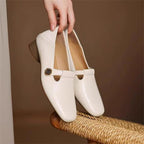 Damen Elegante und bequeme Ballerinas mit modischer Schnallenverzierung R&B