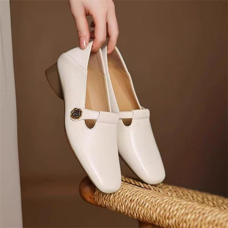 Damen Elegante und bequeme Ballerinas mit modischer Schnallenverzierung R&B