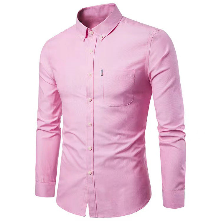 Herren nan tailliertes Oxford-Hemd mit Button-Down-Kragen und Brusttasche R&B