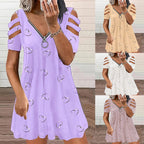 Damen Kleid mit Herzmotiv und seitlichen Cut-Outs R&B