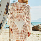 Damen luftiger Häkel-Strandüberwurf R&B 1779735246