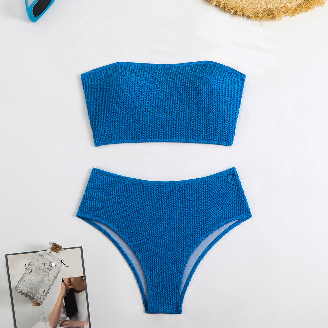 Damen Crop-Bikini-Set mit strukturierter Textur R&B