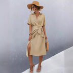Damen Midikleid mit Wickeloptik R&B