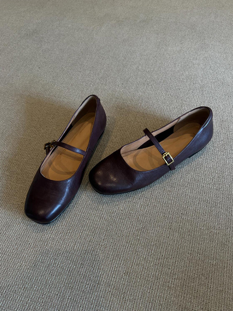 Damen elegante Mary Jane Ballerinas mit praktischer Schnallenverzierung R&B