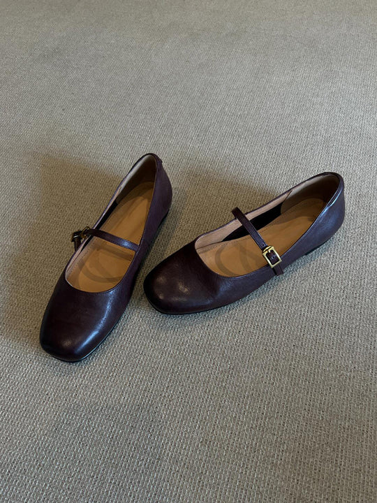 Damen elegante Mary Jane Ballerinas mit praktischer Schnallenverzierung R&B