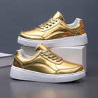 Damen Glänzende Sneakers mit dämpfender Sohle und atmungsaktivem Innenfutter