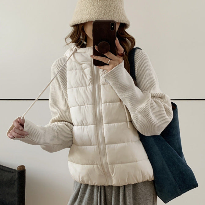 Damen Isolierte Hybridjacke mit voluminösen Ärmeln und Kapuze R&B