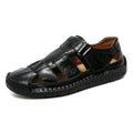 Herren Bequeme Leder-Sandalen mit verstellbarem Riemen R&B