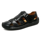 Herren Bequeme Leder-Sandalen mit verstellbarem Riemen R&B