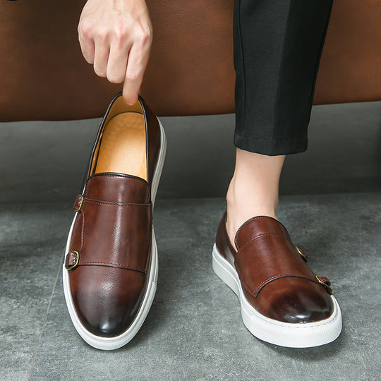 Damen Elegante Slip-On Schuhe mit dekorativen Schnallen aus hochwertigem Leder R&B