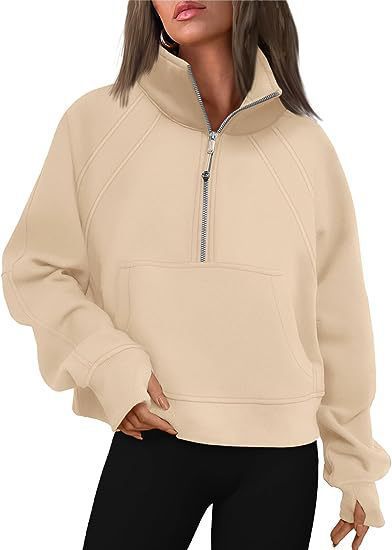 Damen Hoodie mit hohem Kragen und Reißverschluss R&B