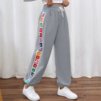Damen Freizeithose mit buntem Blümchenmuster und elastischem Bund R&B