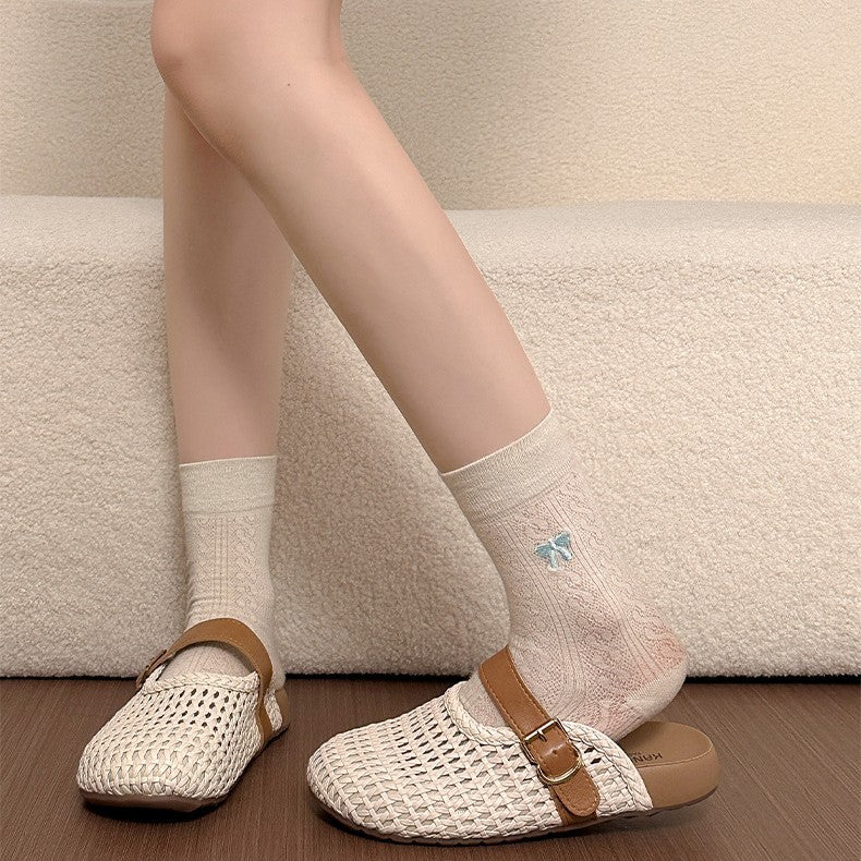 Damen Clogs mit geflochtenem Obermaterial und verstellbarem Riemen R&B