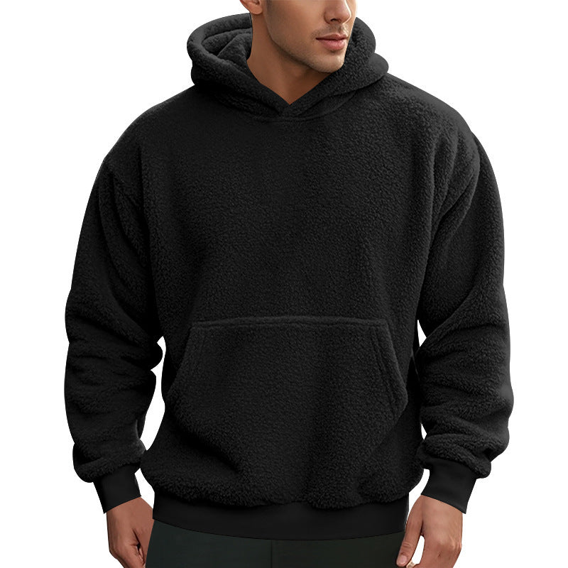 Herren Kuscheliger Fleece-Hoodie mit Kängurutasche R&B