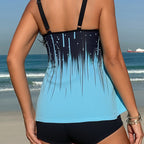 Damen Sport Tankini mit fließendem Schnitt und modischem Mustermix