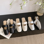 Damen Mules mit modischem Lochdesign und bequemem Blockabsatz