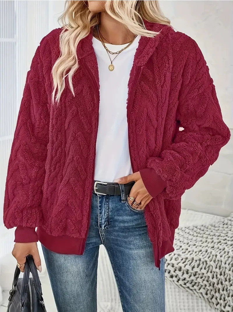Damen Fleece-Jacke mit Struktur R&B