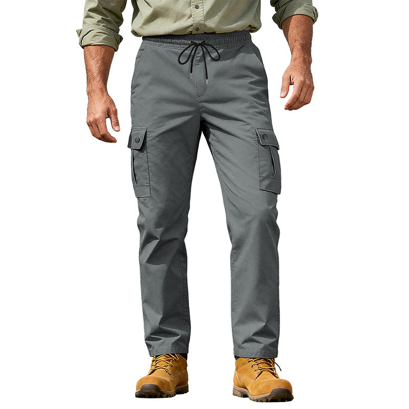 Herren nan robuste Freizeit-Cargohose mit elastischem Bund Tunnelzug und Mehrfachtaschen R&B