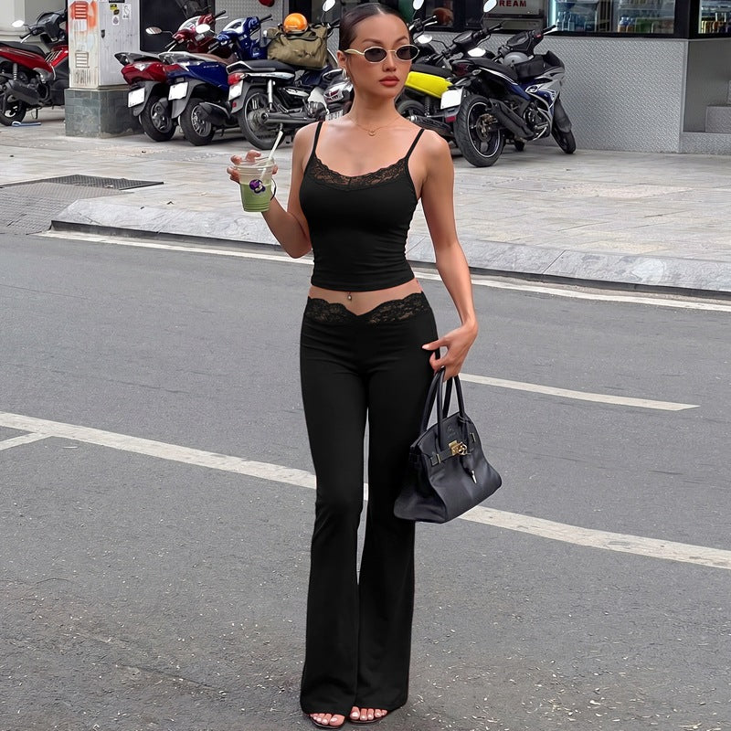 Damen Lässiges Oberteil und weiter geschnittene Hose Set R&B