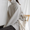 Damen Oversized Rollkragenpullover mit Rippstruktur