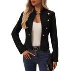 Damen elegante taillierte Blazerjacke mit goldenen Knöpfen R&B