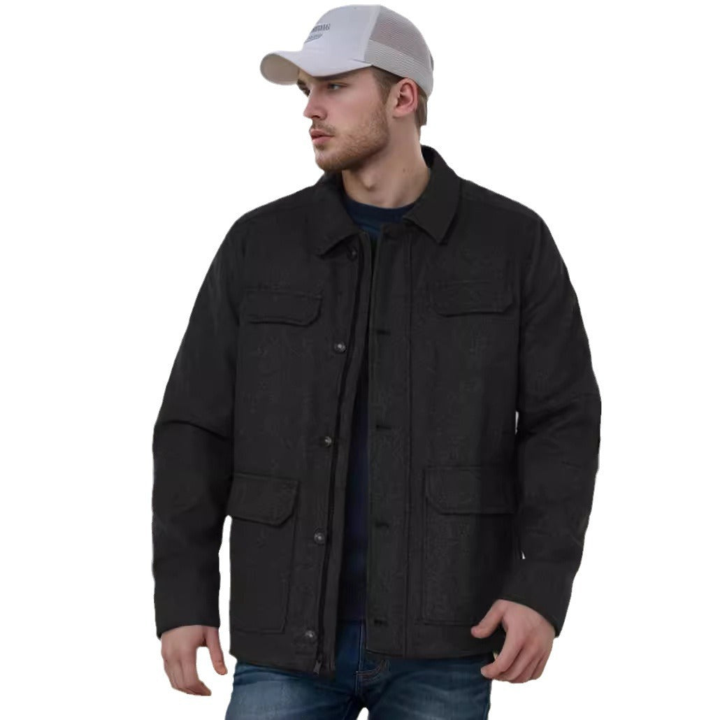Herren modische Jacke mit praktischen Taschen R&B