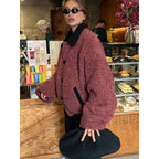 Damen Oversized Wolljacke mit eleganter Knopfverarbeitung R&B