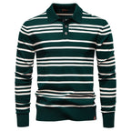 Herren Polo-Pullover mit modischem Streifenmuster und leichter Struktur