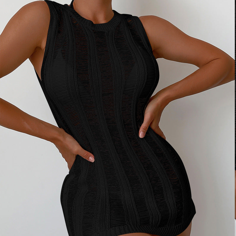Damen Netzkleid im modernen Design mit dekorativem Strukturmuster R&B