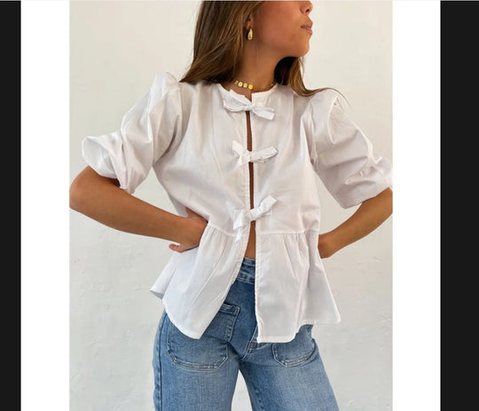 Damen Bluse mit Rüschendetails und raffinierter Knopföffnung R&B