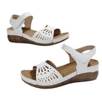 Damen komfortable Sandalen mit luftiger Laschenoptik und verstellbarem Riemen R&B