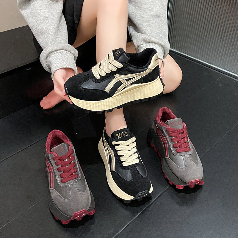 Damen Sportliche Plateau Sneakers mit rutschfester Sohle und atmungsaktivem Obermaterial R&B