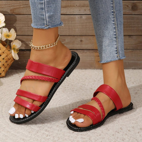 Damen Sandalen mit geflochtenem Riemendesign und bequemer Fußbettgestaltung R&B