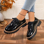 Damen Modische und robuste Schnürschuhe mit glänzender Oberfläche R&B