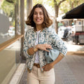 Damen Bomberjacke mit Blumenmuster |