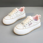 Damen Modische Sneaker mit floralem Design und erhöhtem Plateau R&B