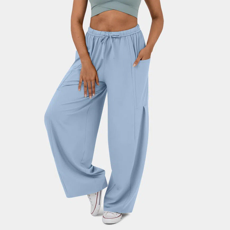 Damen Weite Freizeit-Hose mit elastischem Bund und praktischen Taschen R&B