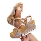 Damen Wedge Sandalen mit eleganten Schnallen R&B