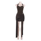 Damen Bodycon Kleid mit asymmetrischer Drapierung R&B