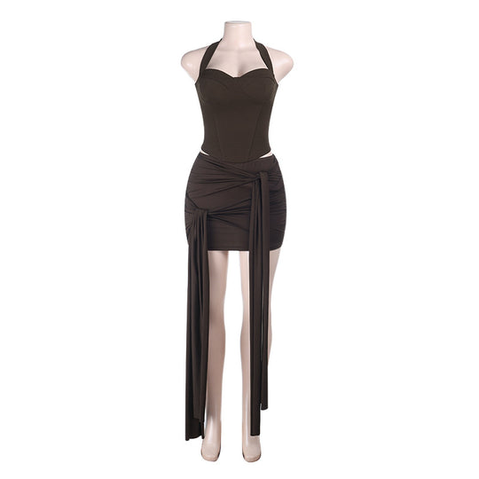 Damen Bodycon Kleid mit asymmetrischer Drapierung R&B