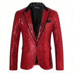 Herren Glamouröser Paillettenblazer R&B
