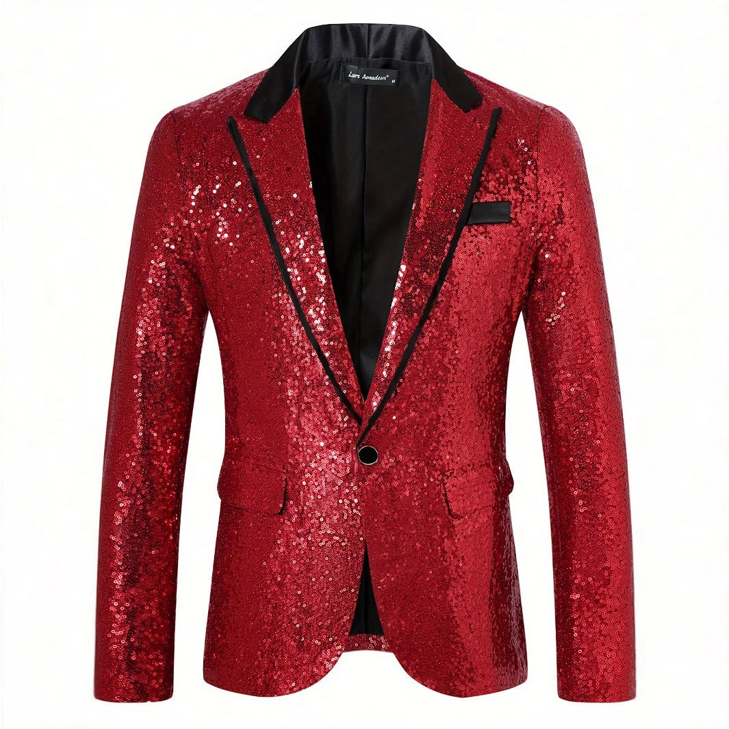 Herren Glamouröser Paillettenblazer R&B