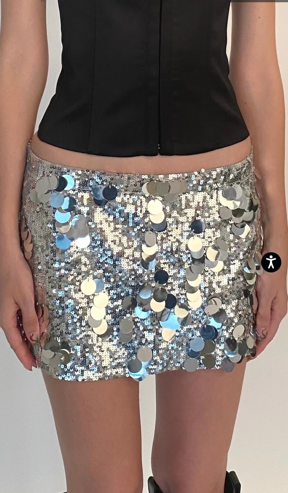 Damen Glitzernder Minirock mit Pailletten R&B