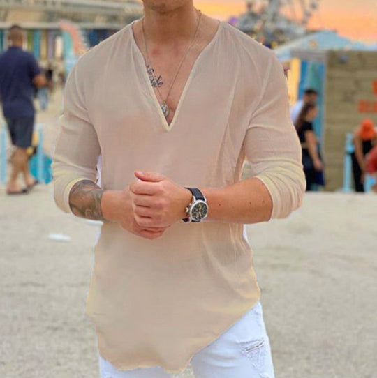Herren lässiges Langarmshirt R&B