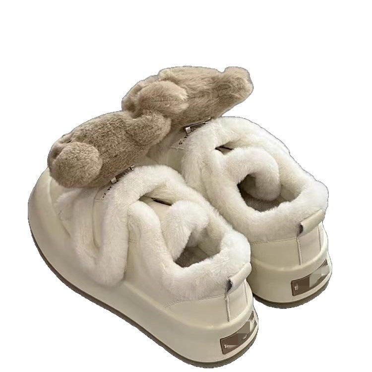 Damen Flauschige Sneaker mit Tiermotiven und komfortablem Futter R&B