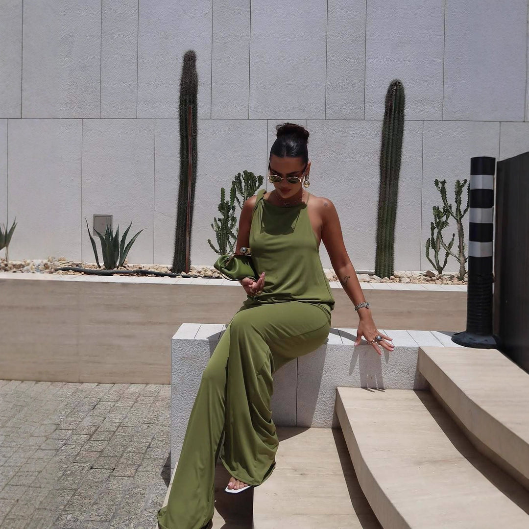 Damen Weite Palazzo-Hose mit elastischem Bund und fließendem Schnitt R&B